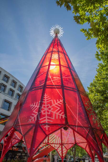 Canberra's kaleidoscope Christmas tree.