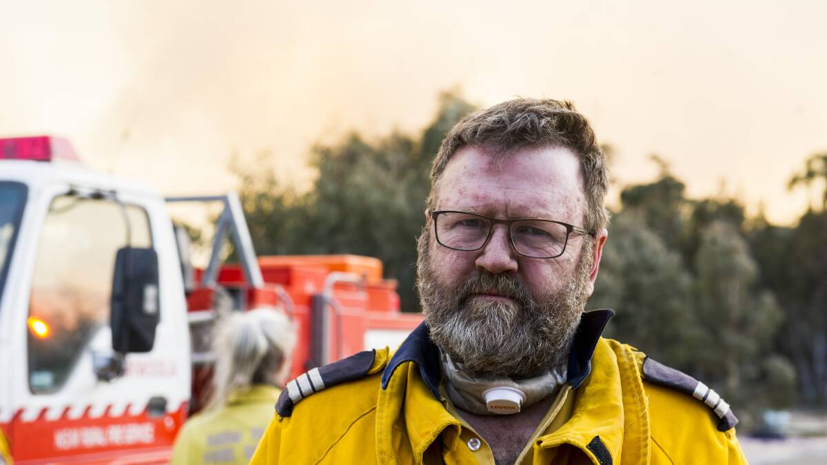 NSW RFS Carwoola brigade captain David Hanzl at the North Black Range Fire at Warri. Picture: Dion Georgopoulos
