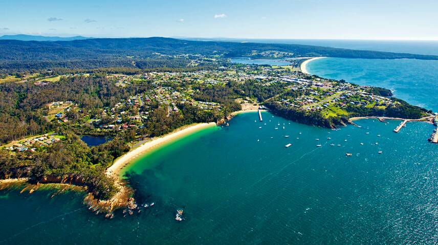 An aquatic paradise, Eden viewed from the beach patrol flight. Picture: Supplied