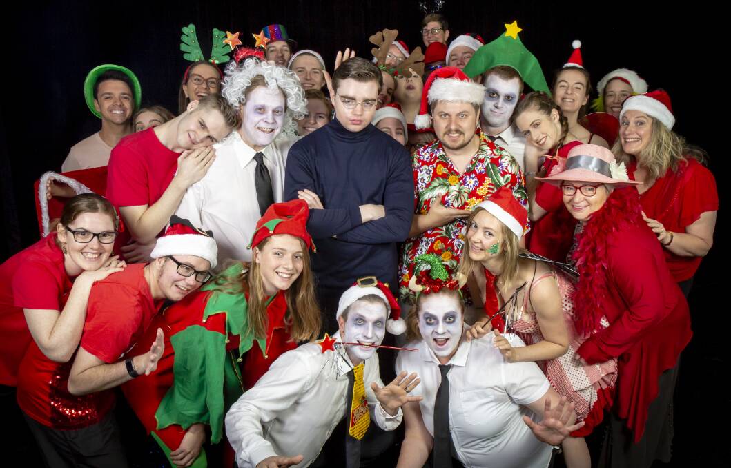 The cast of A Christmas Carol Goes Horribly, Terribly Wrong. Picture: Greg Gould