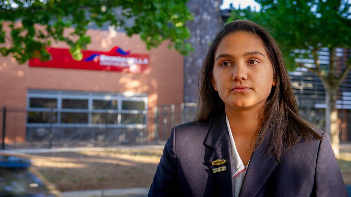 Brindabella Christian College captain Rachel Jayatilaka was chastised for discussing the recent controversy surrounding the school's board with friends and later pulled from an awards night after speaking publicly about its impact on students. Picture: Elesa Kurtz