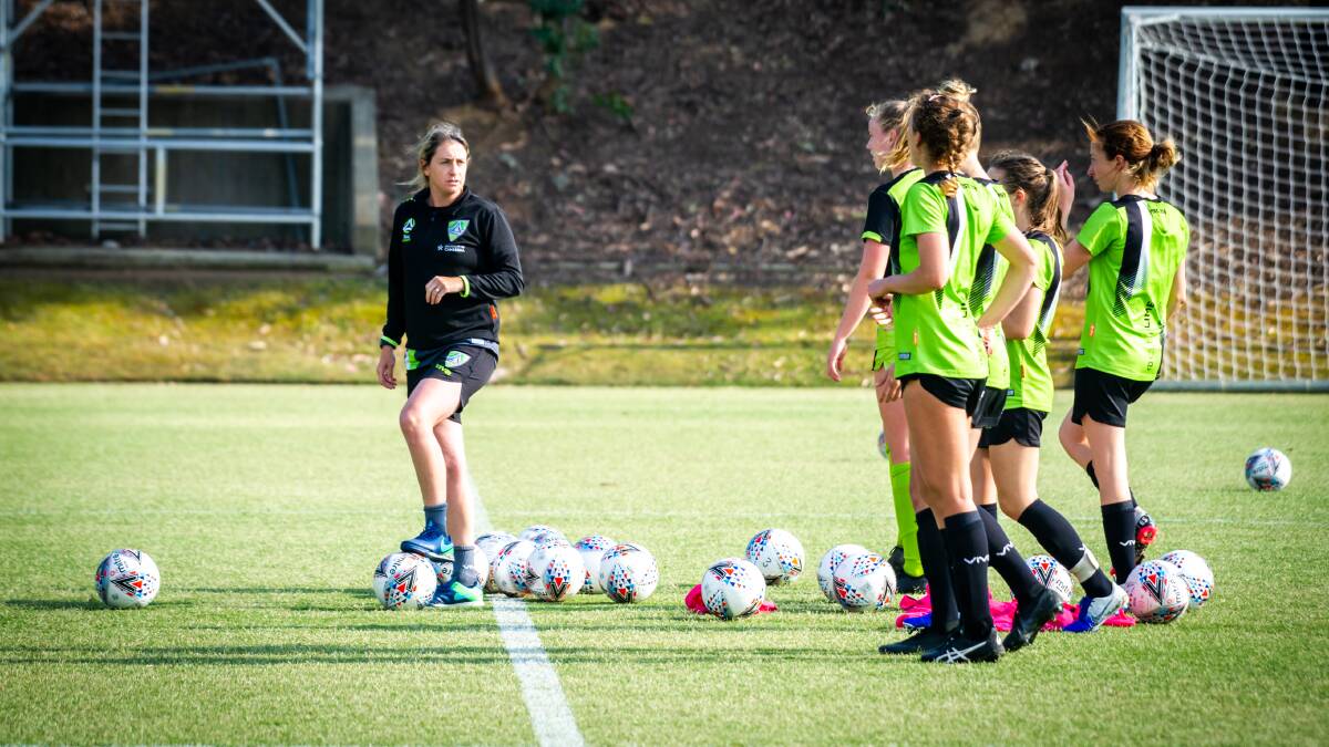 Canberra United train from 6.45am to escape the worst of the smoke haze last week. Picture: Karleen Minney