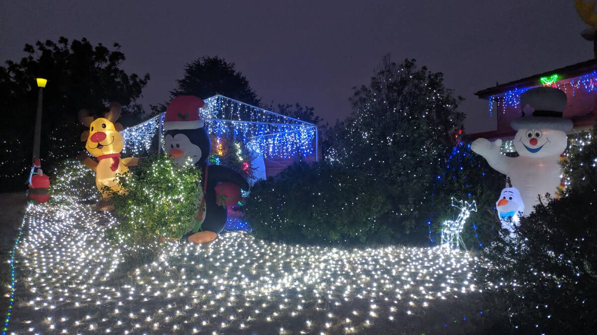 The Christmas lights at 36 Ballarat Street, Fisher.