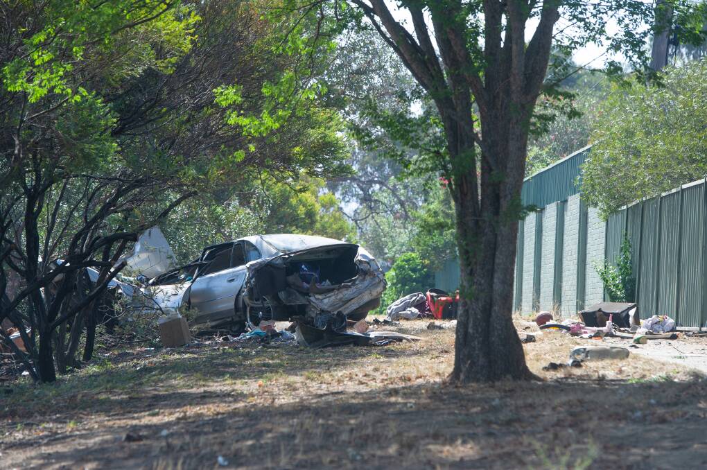 A driver was taken to hospital follow a single-car crash on Hindmarsh Drive. Picture: Elesa Kurtz