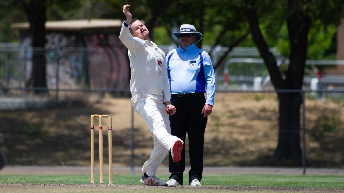 ANU bowler Ben Mitchell picked up two wickets. Picture: Elesa Kurtz
