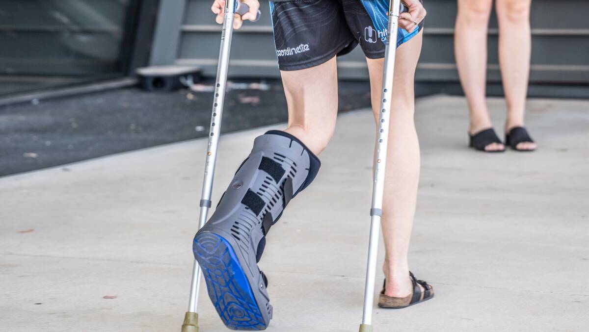 Canberra Capitals' Kelsey Griffin will wear a moon boot for 2-3 weeks. Picture: Karleen Minney