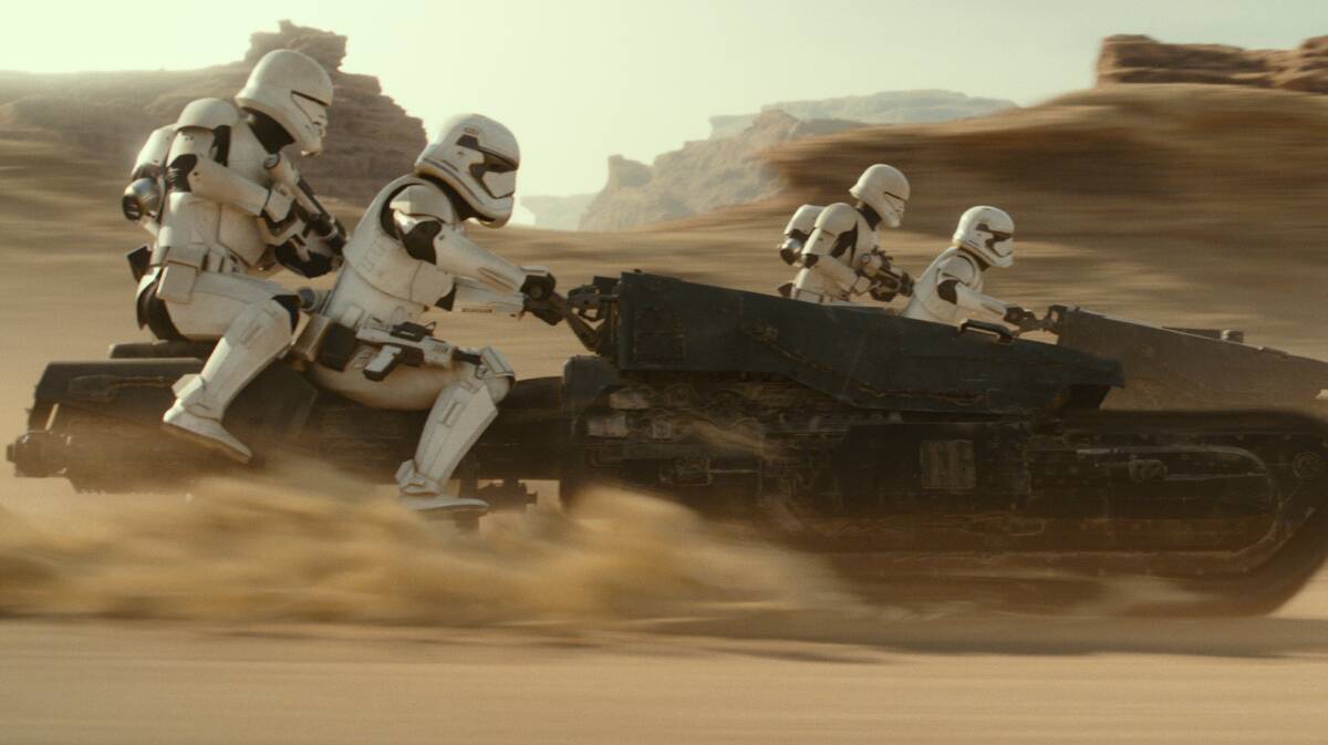 Stormtroopers in a scene from Star Wars: The Force Awakens. Picture: Lucasfilm