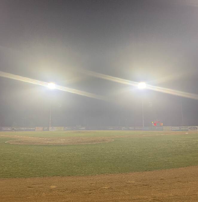 Narrabundah Ballpark had a game called off due to the smoke. Picture: SMP Images