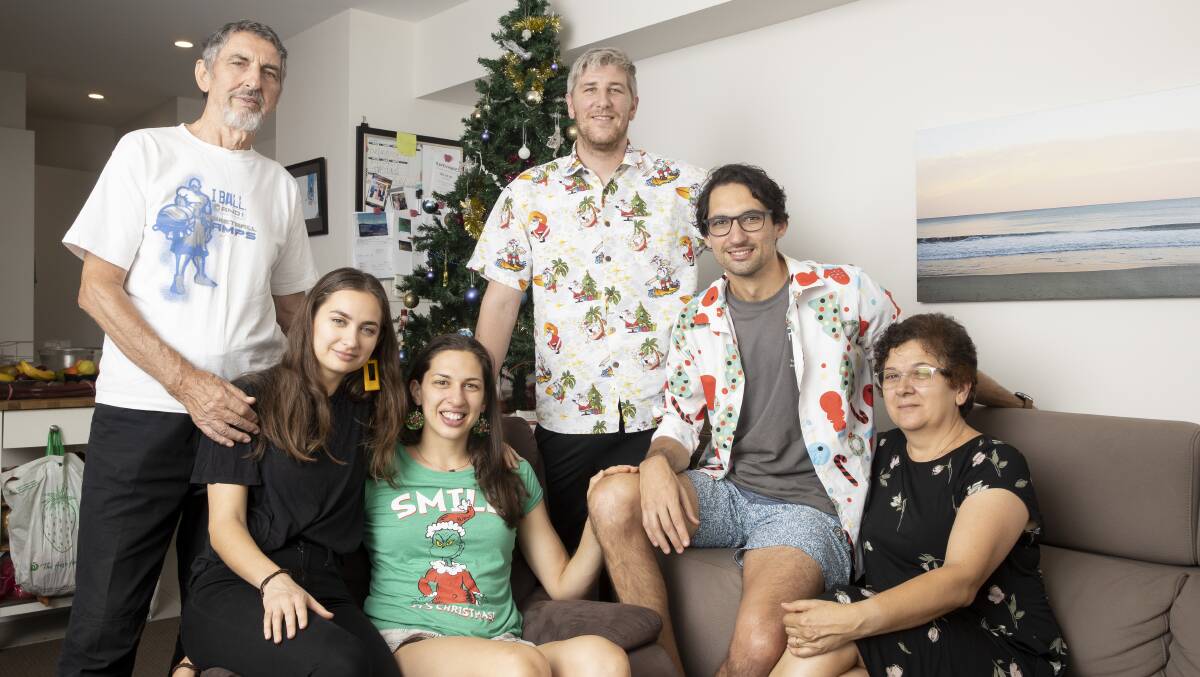 Mick Tolo, Kate Tolo, Marianna Tolo, Dan Jackson, Adam Tolo, and Rosie Tolo spent Christmas together. Picture: Sitthixay Ditthavong