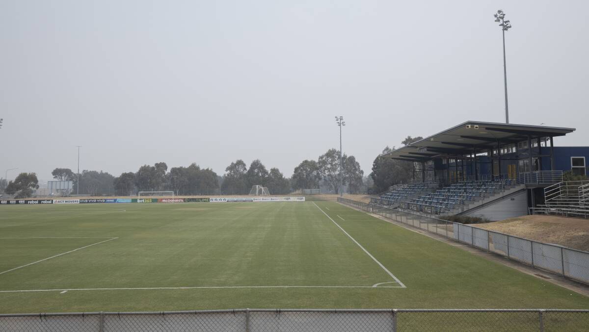  The smoke haze hovering over the capital forced the FFA to postpone Canberra United's clash with Sydney FC. Picture: Sitthixay Ditthavong