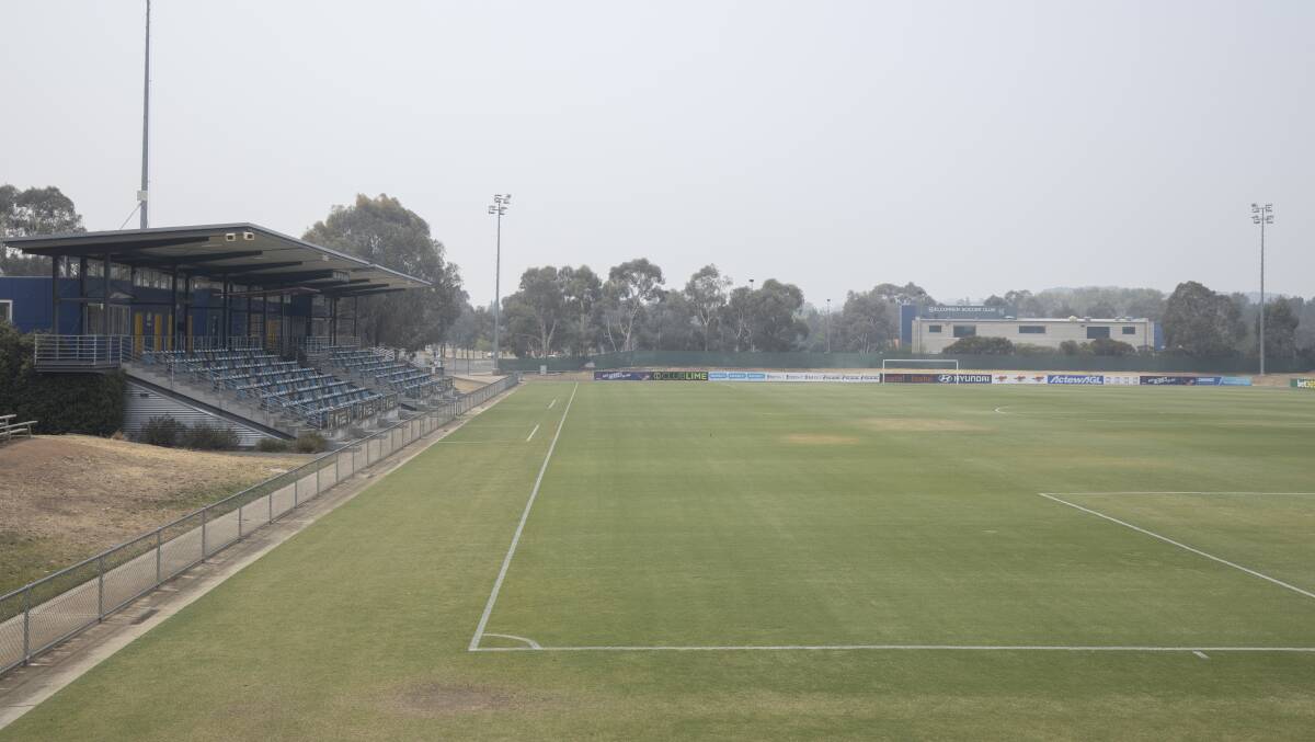The smoke haze hovering over the capital forced the FFA to postpone Canberra United's clash with Sydney FC. Picture: Sitthixay Ditthavong