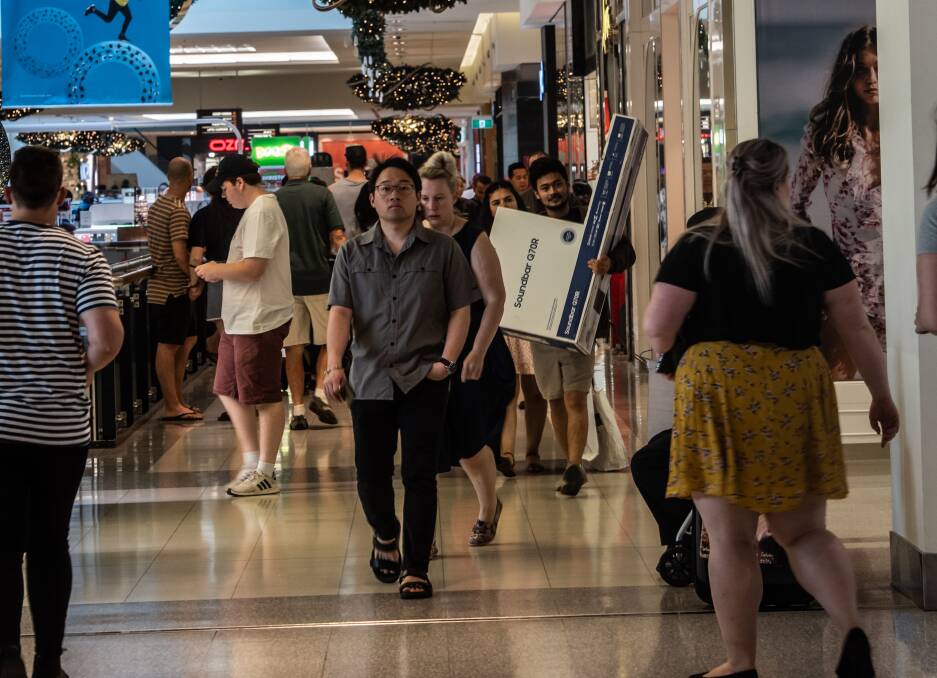 Large crowds were out for a bargain at the Boxing Day sales at Canberra Centre. Picture: Karleen Minney
