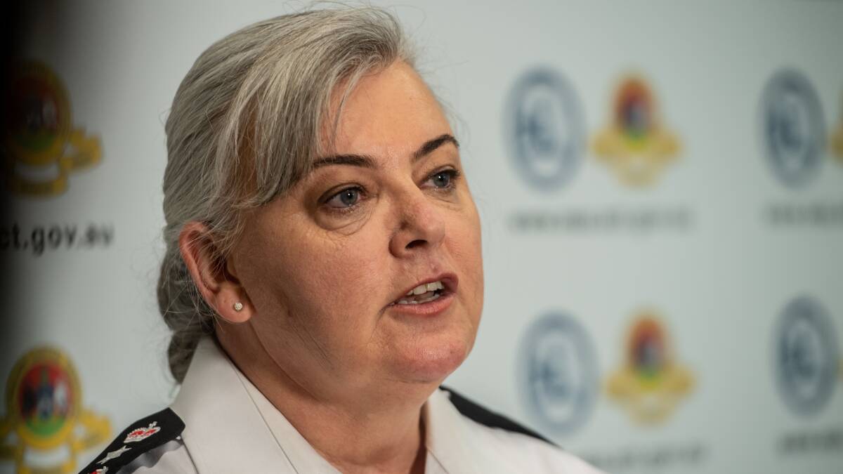 ACT Emergency Services Agency Commissioner Georgeina Whelan speaks to media ragrding the Total fire ban that has been declared over the New Year period. Picture: Karleen Minney.