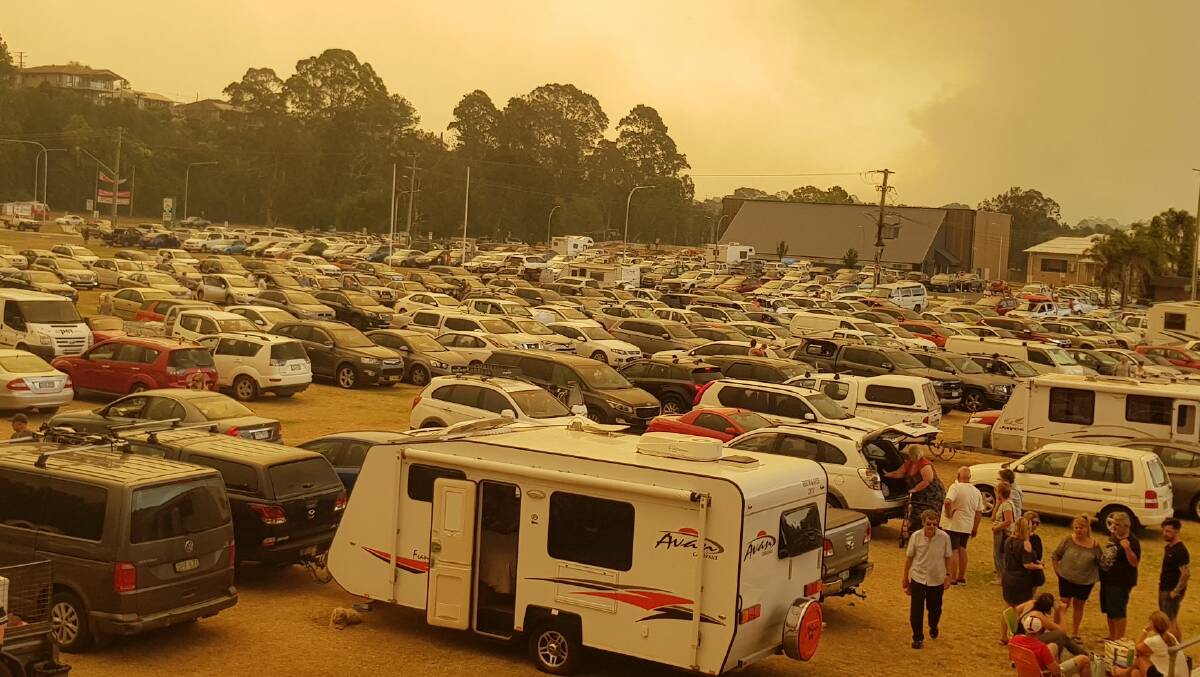 Evacuees from the South Coast, including Batemans Bay (pictured), and the Snowy Mountains have been offered refuge in Queanbeyan.