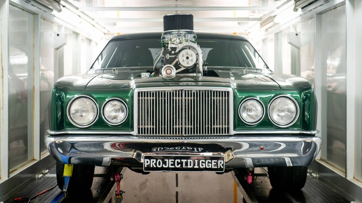 Another of the Team Army Summernats burnout cars is an ex-staff Ford LTD renamed Project Digger. Picture: Elesa Kurtz