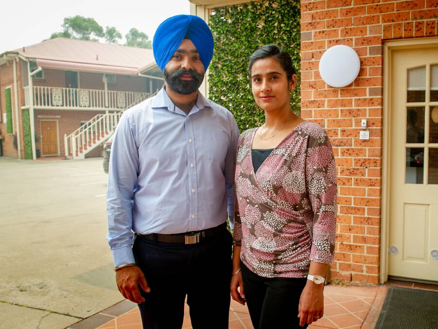 Hamiltons Motel Queanbeyan owners, Jagjit Singh and Kay Kaur have taken in some evacuees from the south coast. Picture: Elesa Kurtz