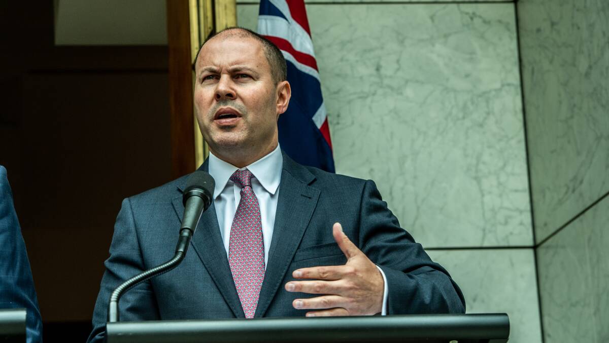 Treasurer Josh Frydenberg at the announcement of the $2 billion National Bushfire Recovery Fund earlier this month. Picture: Karleen Minney