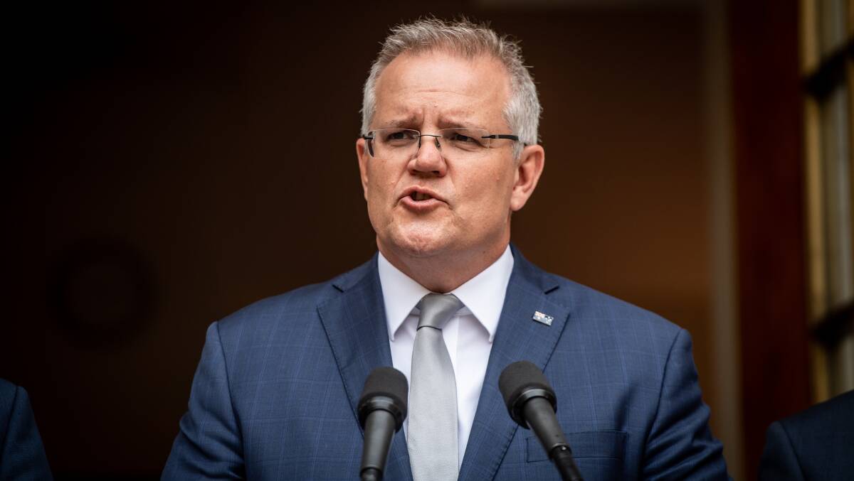 Prime Minister Scott Morrison announcing his new national emergency agency earlier this month. Picture: Karleen Minney
