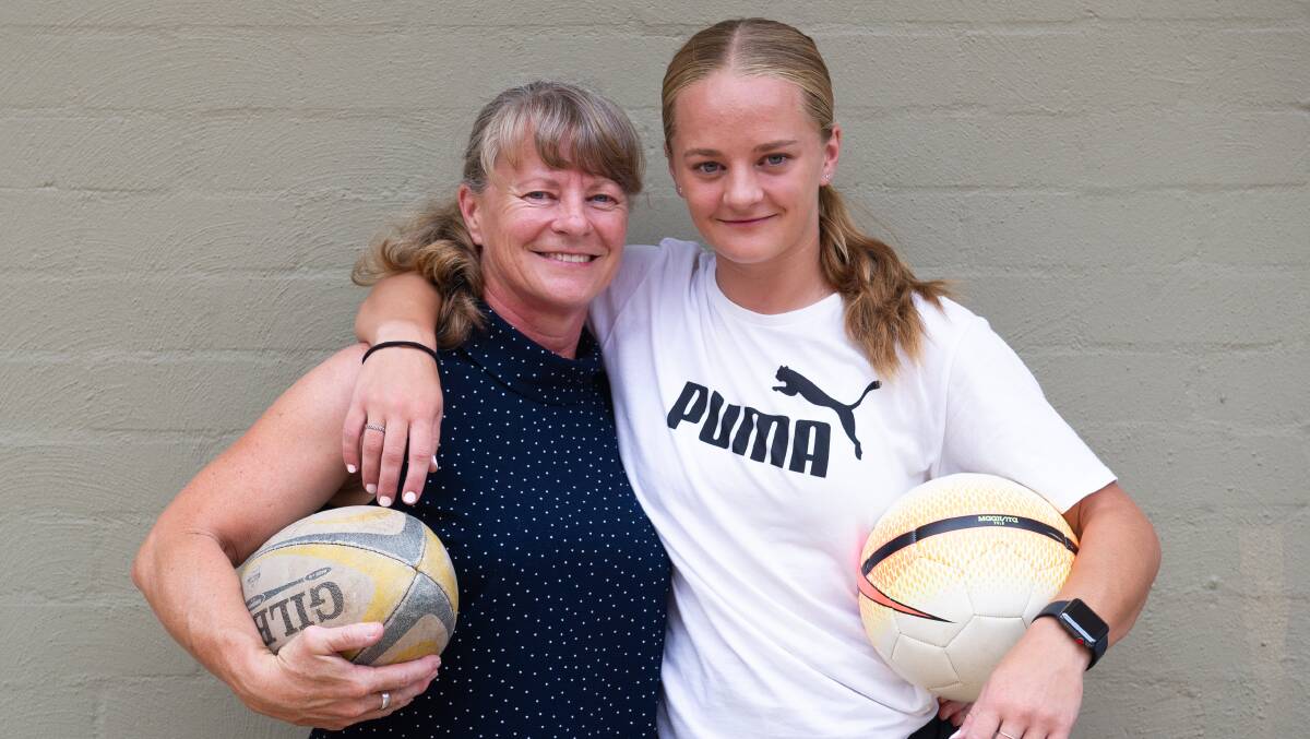 Canberra United forward Hayley Taylor-Young (right) and her mother Helen Taylor. Picture: Elesa Kurtz