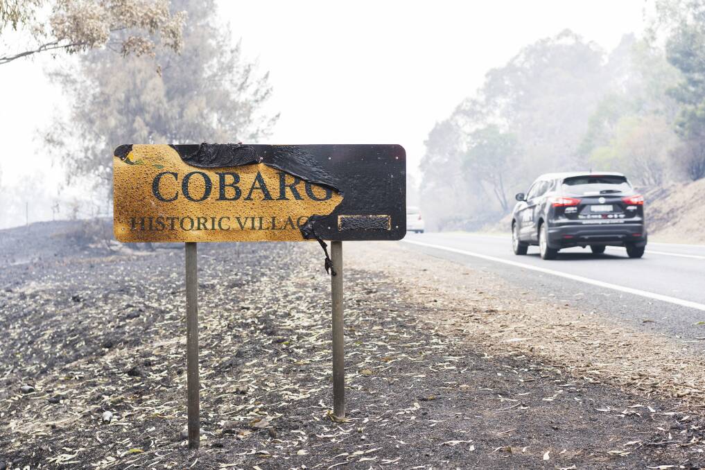 The aftermath in Cobargo from the Badja Forest Road, Countegany bushfire. Picture: Dion Georgopoulos