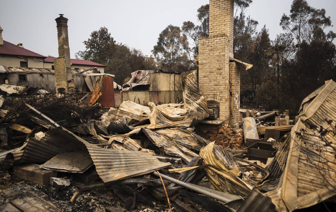 Much of Cobargo was destroyed after the Badja Forest Road bushfire tore through the town. Picture: Dion Georgopoulos