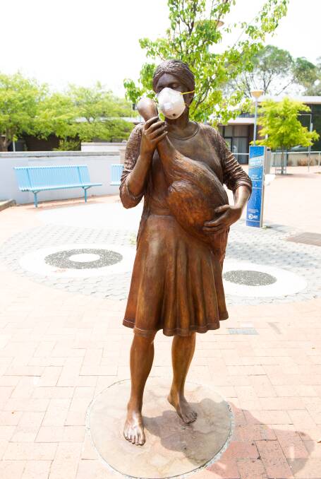 This statue in Hughes can breathe a little easier. But do they come in pink? Picture: Elesa Kurtz