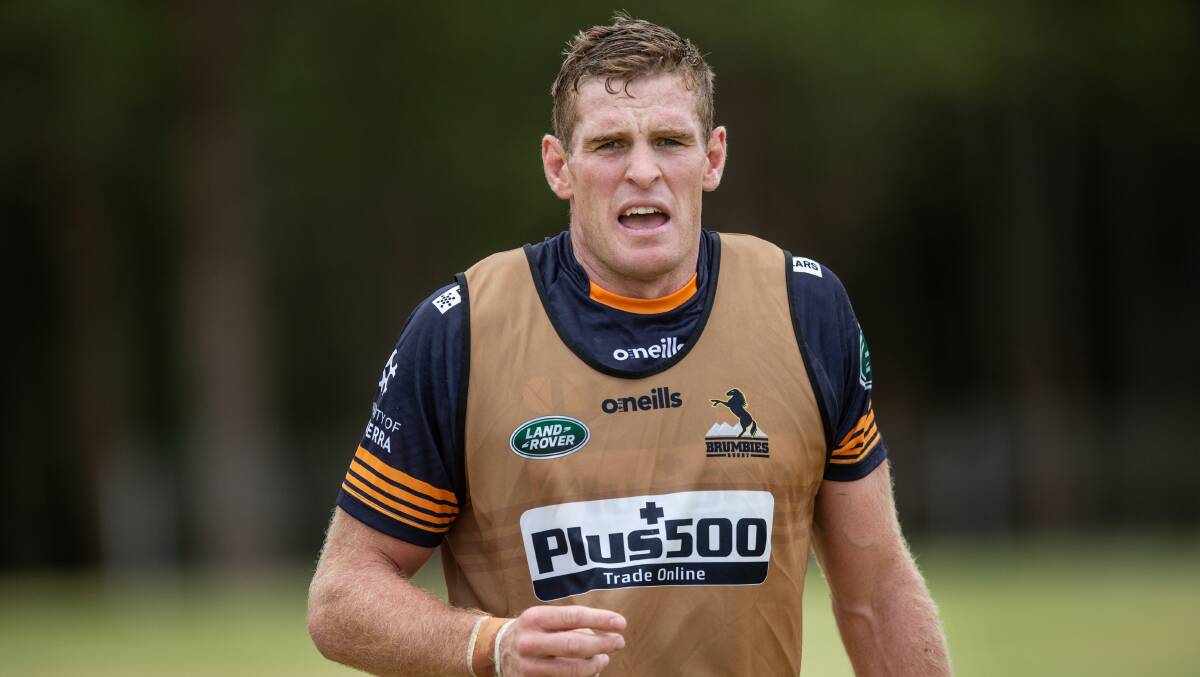 Brumbies' Tom Cusack during pre-season training on Thursday. Picture: Marina Neil