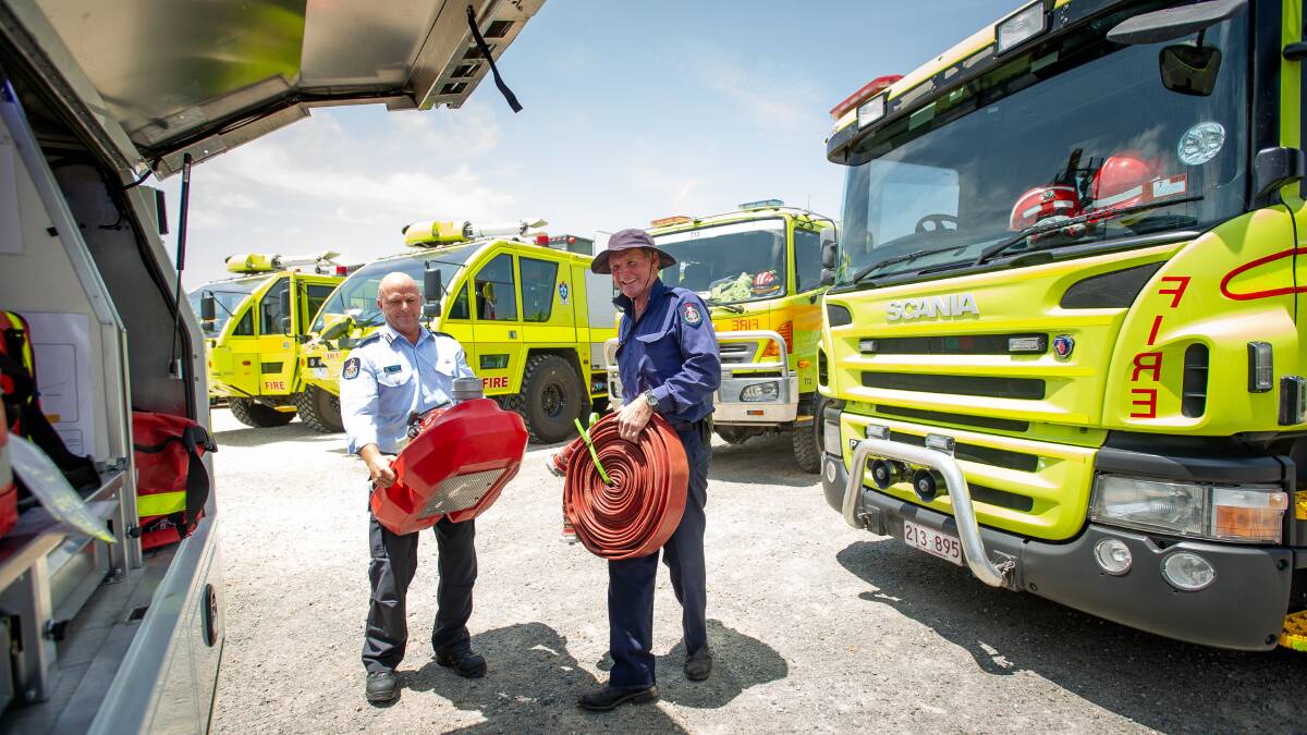 ACT Fire and Rescue commander Glynn Jones and firefighter Mick Ginman. Picture: Elesa Kurtz