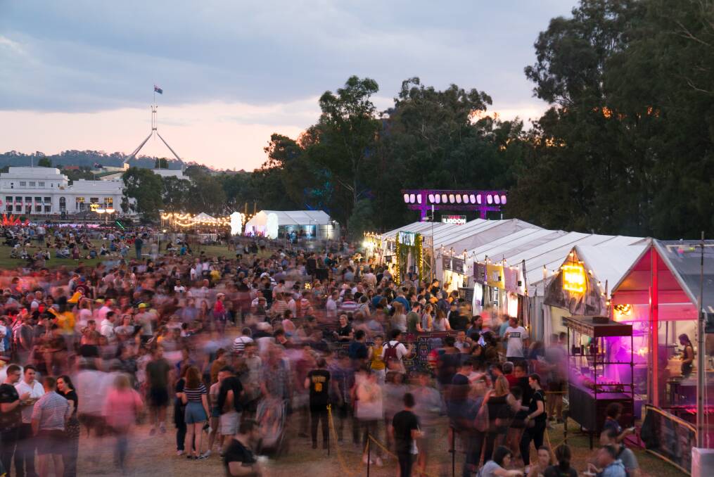 The Canberra Times Night Noodle Markets returns for another Enlighten Festival this weekend. Picture: Alex Davey