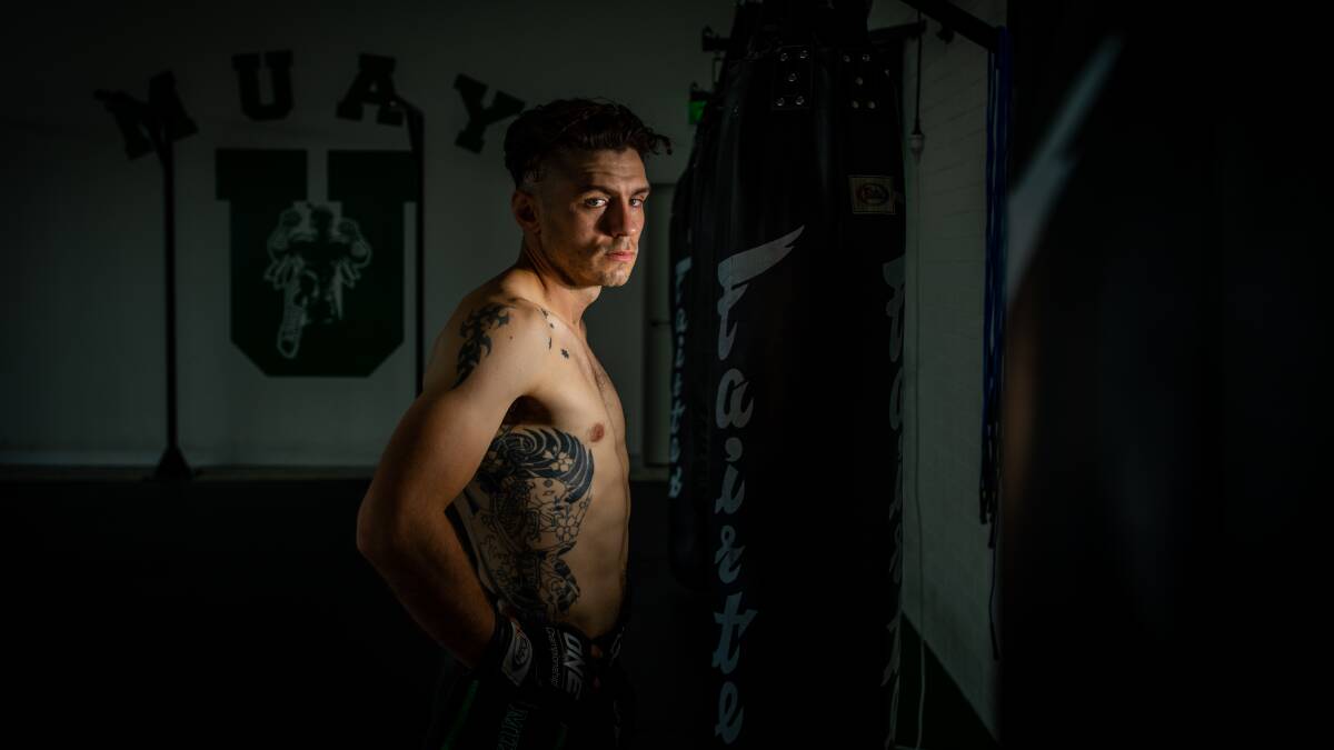 Canberra Muay Thai fighter Josh Tonna is raising money for Lifeline while in hotel quarantine. Picture: Karleen Minney