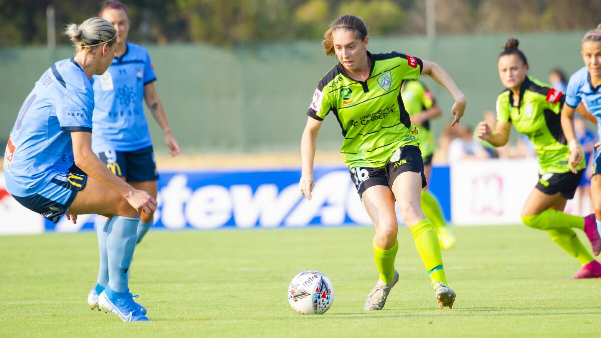 Canberra's Karly Roestbakken is considering playing next W-League season. Picture: Jamila Toderas