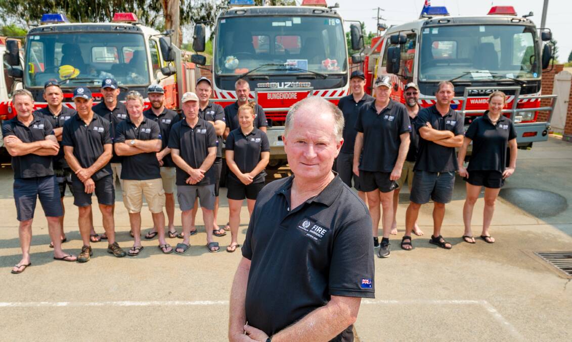New Zealand strike team leader, Bruce Janes, with New Zealand firefighters, have come to help with the bushfires. Picture: Elesa Kurtz