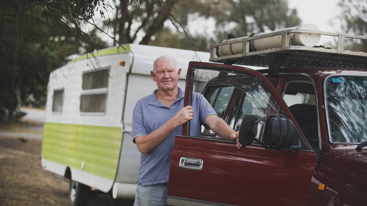 Rod Donaldson from Beaudesert, Queensland is happy to see the Kings Highway reopen so he can help out friends impacted by the fires. Picture: Dion Georgopoulos