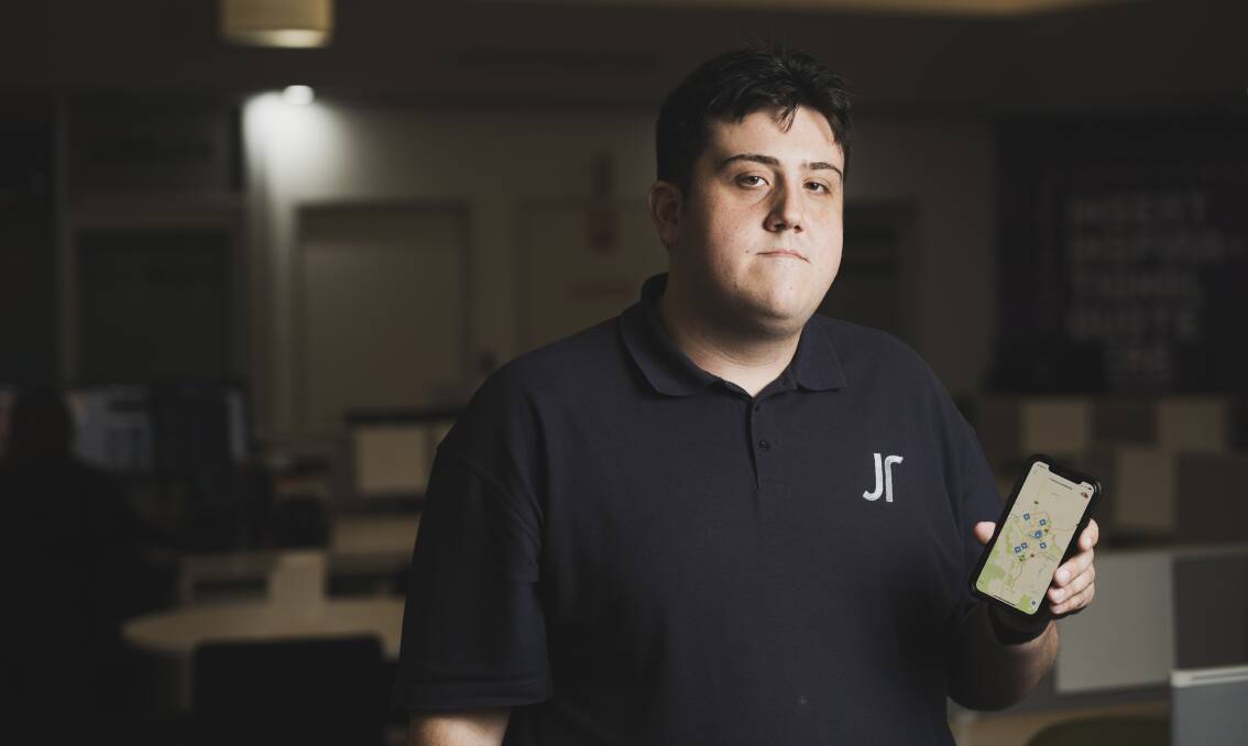 Josh Luongo has developed an emergency information app called iAlert. Picture: Dion Georgopoulos