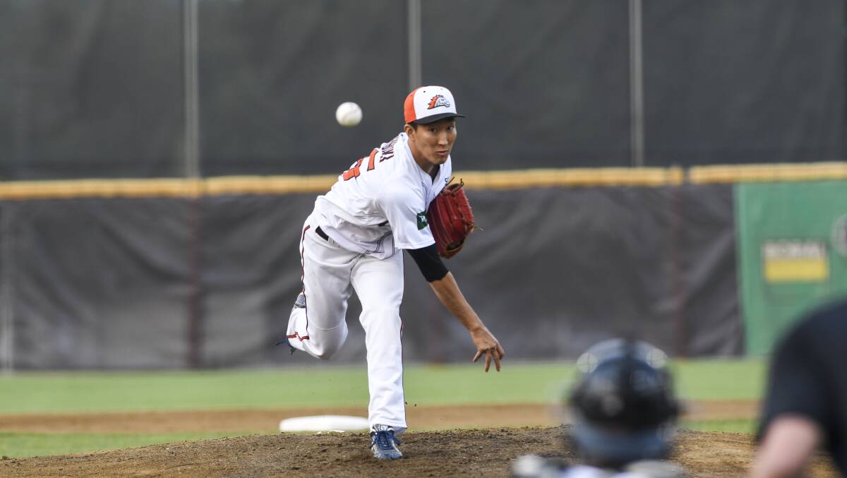 Cavalry starting pitcher Ohnuki Shinichi gave the home team a solid platform. Picture: Dion Georgopoulos