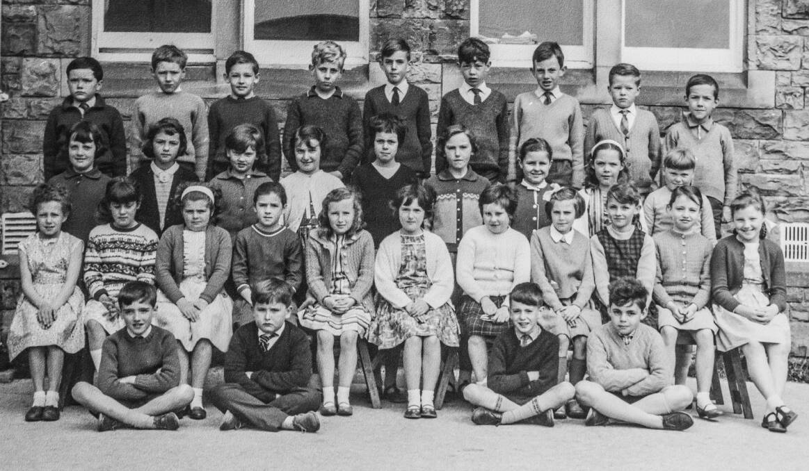 Long-term memory remains strong. More than a half century later, Steve Evans still remembers the names of those in his class at Penybont Primary School in Bridgend in Old South Wales. He's third from the right in the back row (with the ears). Peter Jehle (front right) was the son of a German prisoner of war who stayed. Deri Brine (back, fourth from left) lost his father in an accident at the steelworks. Helen Mathews (middle, far left) was Evans' sweetheart.