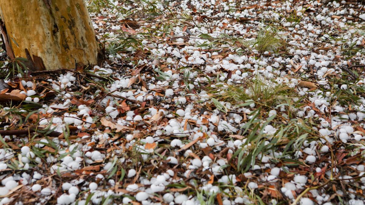Hail hits Canberra on Monday. Picture: Jamila Toderas