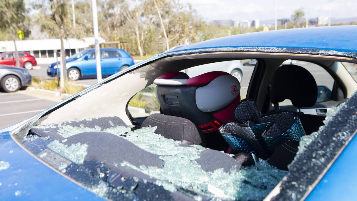 Cars across the city were smashed due to the hail. Picture: Jamila Toderas
