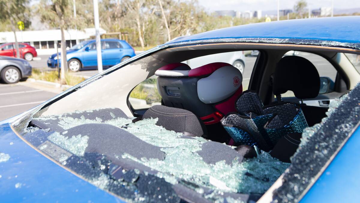 Hail damage hits Canberra after Monday's storm. Picture: Jamila Toderas