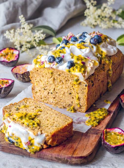 Easy banana and passionfruit bread. Picture: Anthea Cheng