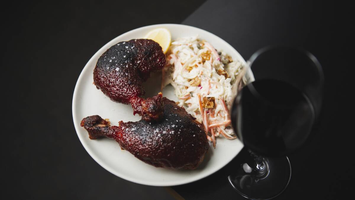 Black chicken with buttermilk slaw. Picture: Dion Georgopoulos