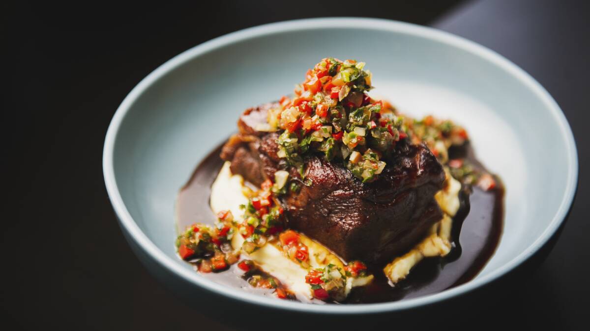 Lamb shoulder with chimichurri. Picture: Dion Georgopoulos