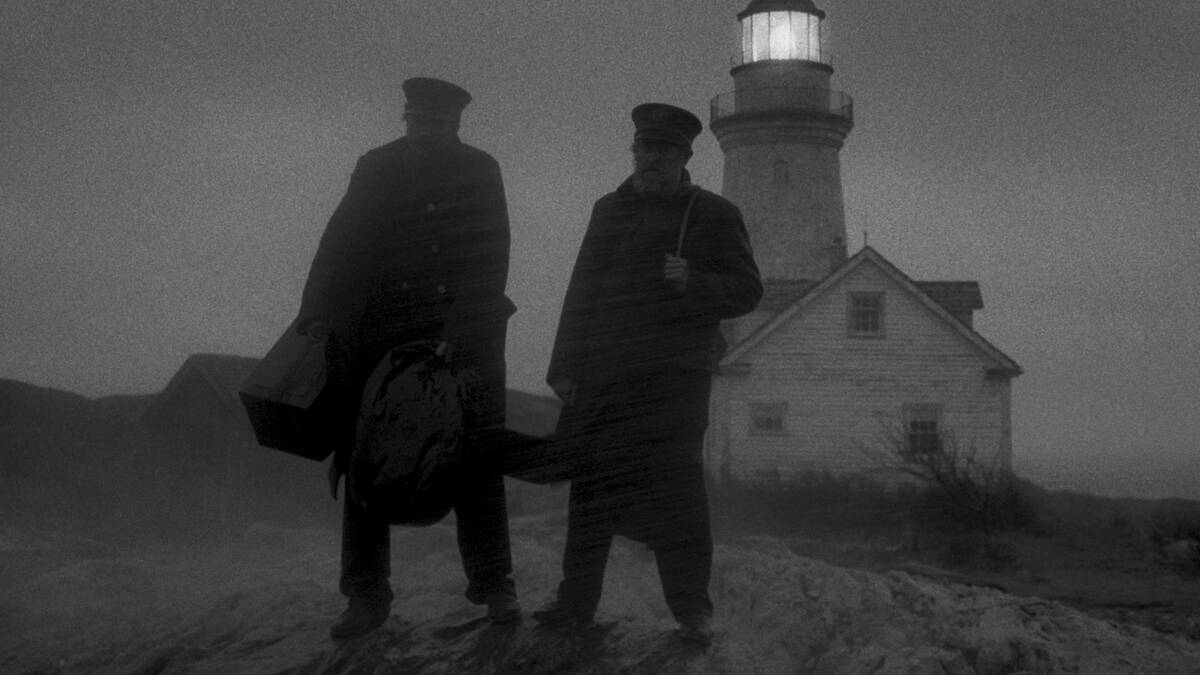 Willem Dafoe and Robert Pattinson in The Lighthouse. Picture: A24 Pictures 