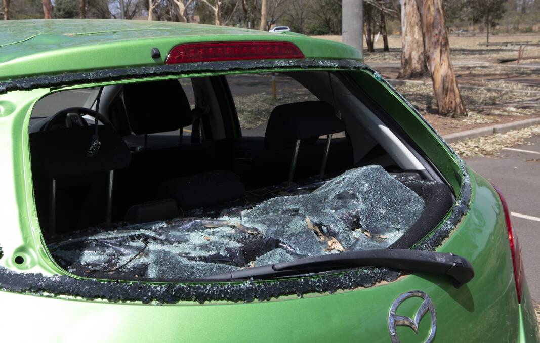 Hail damage to cars in Canberra last year was the worst seen in 30 years. Picture: Jamila Toderas
