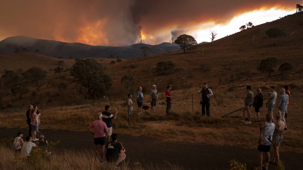 The bushfire in Namadgi National Park earlier in the year. There are concerns some people affected by the bushfire crisis have missed out on assistance. Picture: Sitthixay Ditthavong