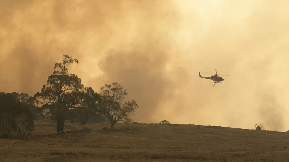 Helicopters battling the fire. Picture: Environment, Planning and Sustainable Development