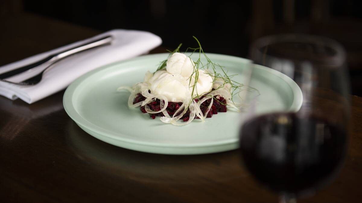 Burrata - salt baked beetroot with shaved fennel and extra virgin olive oil. Picture: Dion Georgopoulos