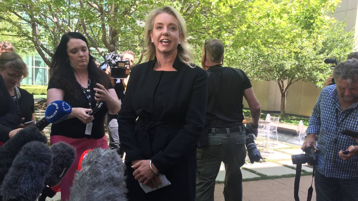 Bridget McKenzie after announcing her resignation as Nationals deputy leader and minister. Picture: Kirsten Lawson