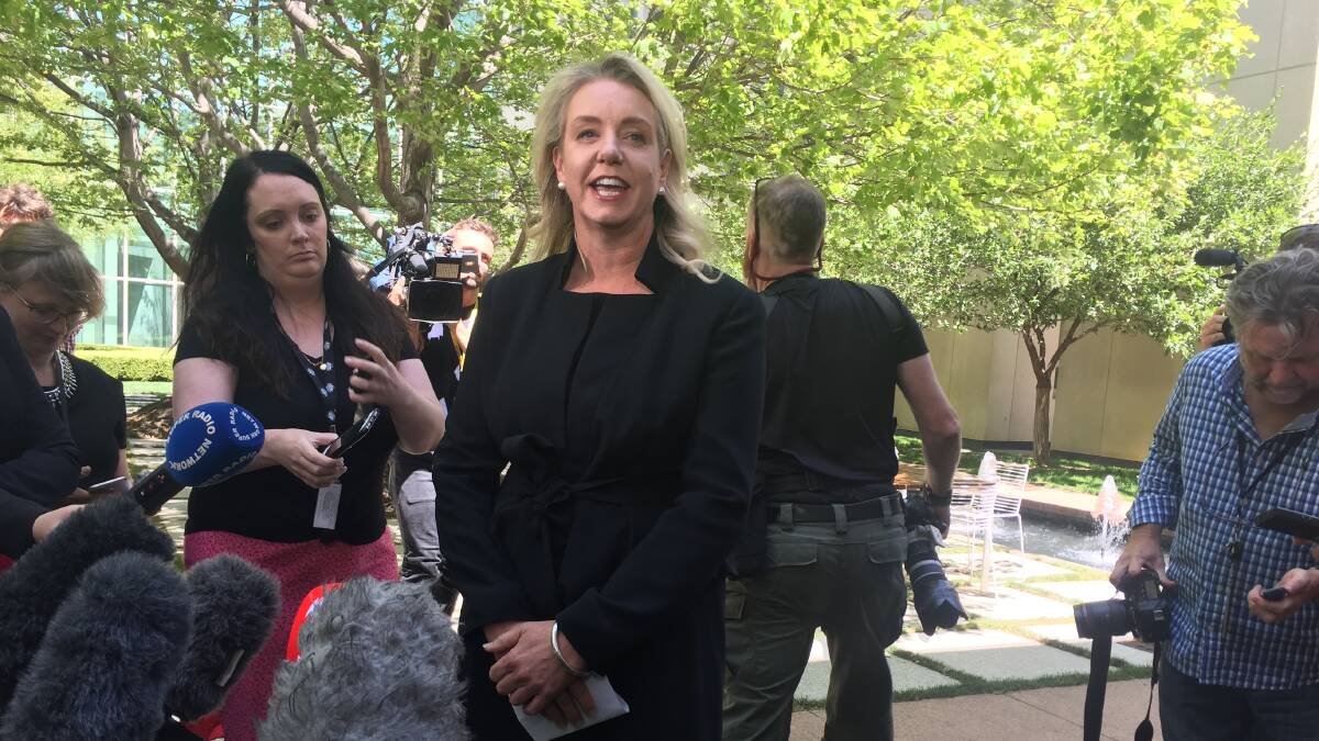 Bridget McKenzie announcing her resignation as Nationals deputy leader and Minister for Agriculture on Sunday. 