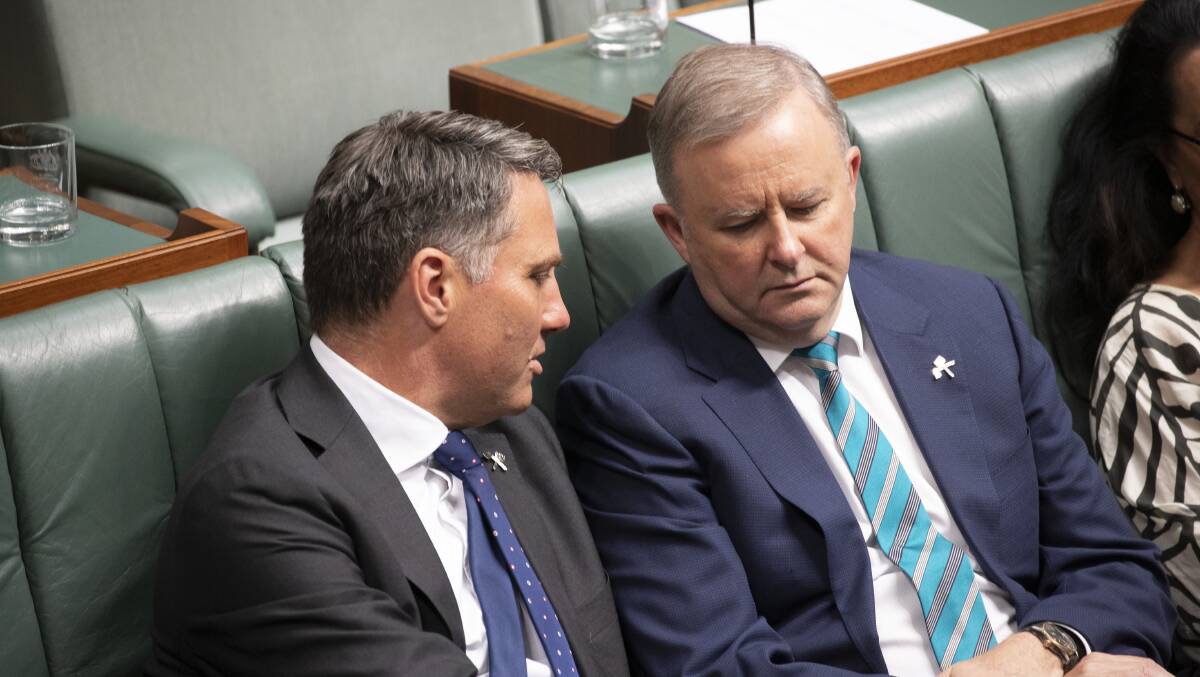Deputy Opposition Leader Richard Marles (left) with Opposition Leader Anthony Albanese. Picture: Sitthixay Ditthavong